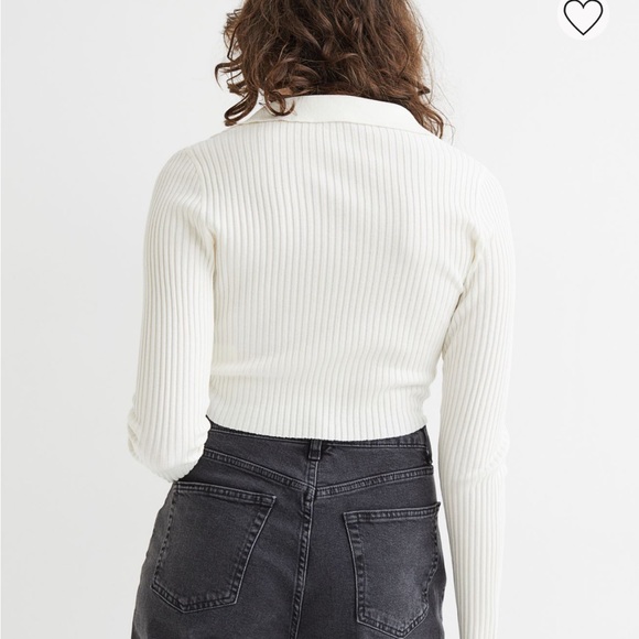 H&M Collared Rib-Knit Top - Picture 4 of 8